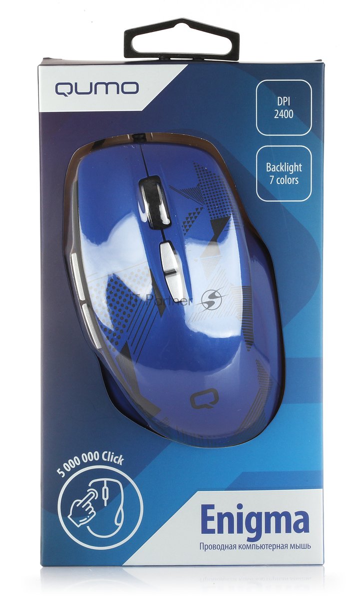 Мышь проводная Qumo 24278 Office Enigma M59, 2400 dpi, USB, синяя