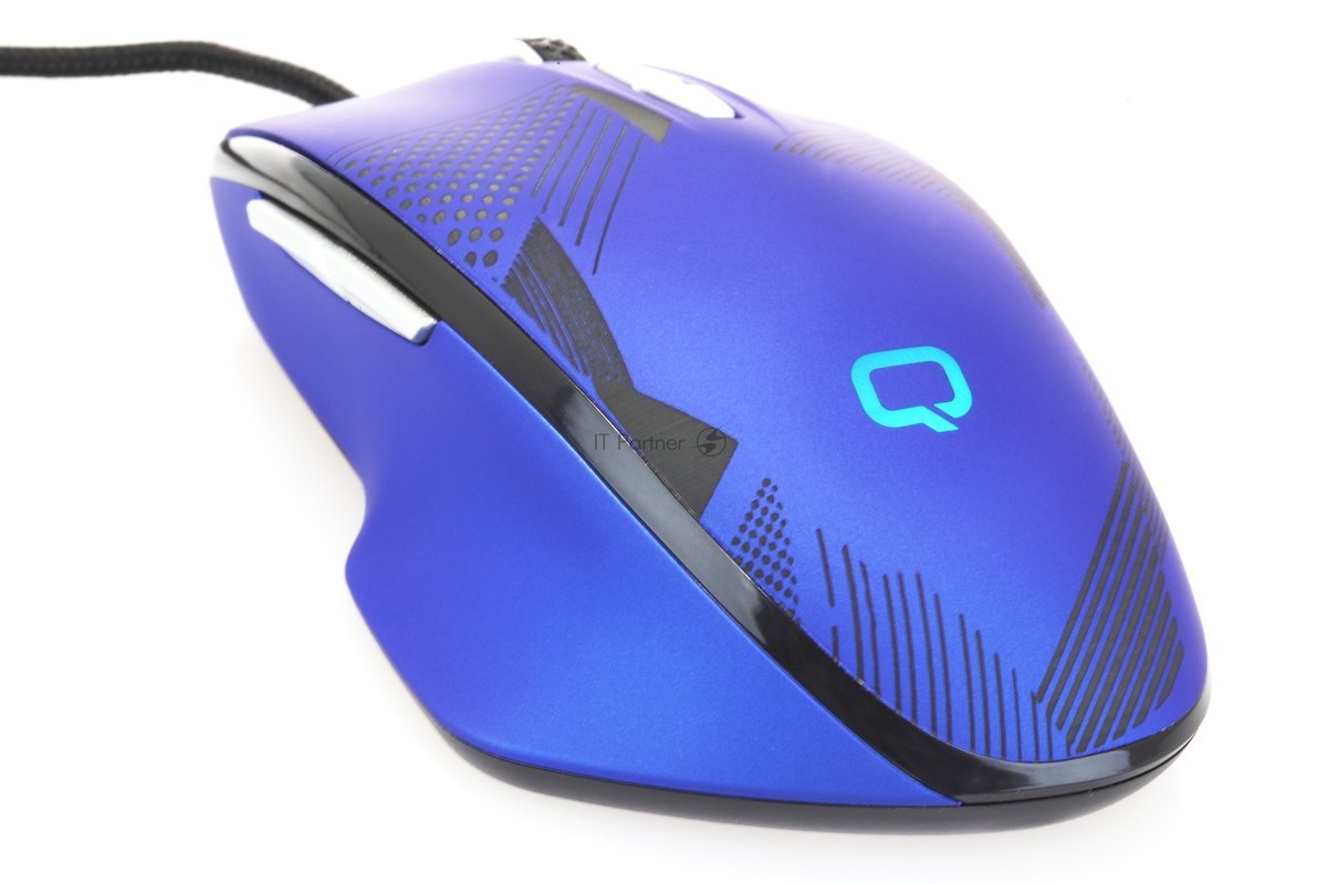 Мышь проводная Qumo Office Enigma M59 синий, 2400 dpi, USB, кнопки - 7