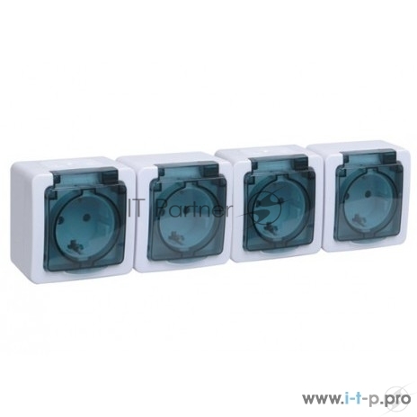 Розетка IEK ERMP42-K03-16-54-EC РСб24-3-ГПБд роз 4м с з/к о/у IP54 (дымчатый) ГЕРМЕС PLUS