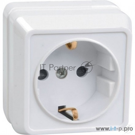 Розетка IEK ERO11-K01-16-DC РС20-3-ОБ 1местн. c з/к 16А откр.уст. ОКТАВА (белый)