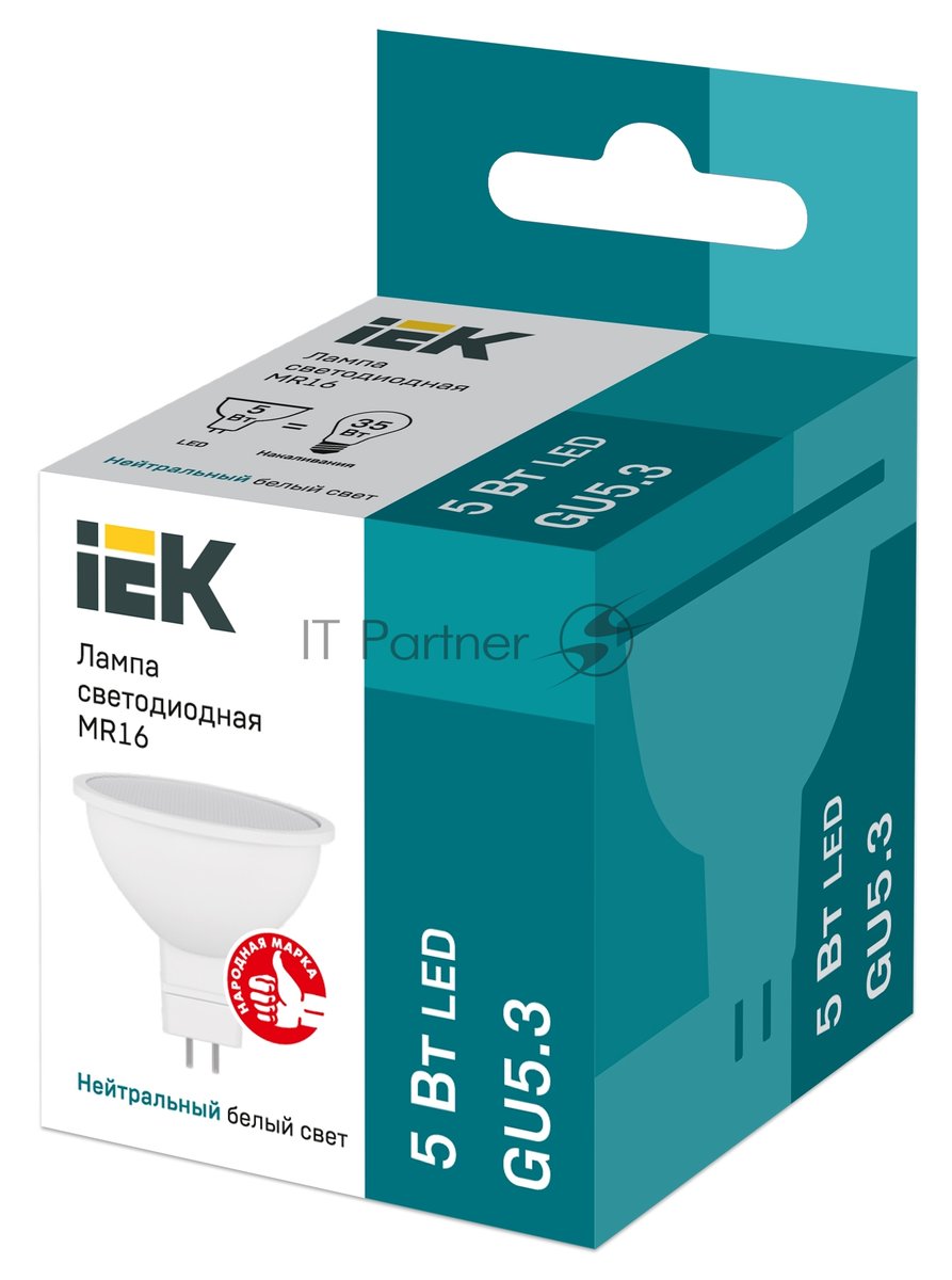 Лампа cветодиодная IEK LLE-MR16-5-230-40-GU5 ECO MR16 софит 5Вт 230В 4000К GU5.3