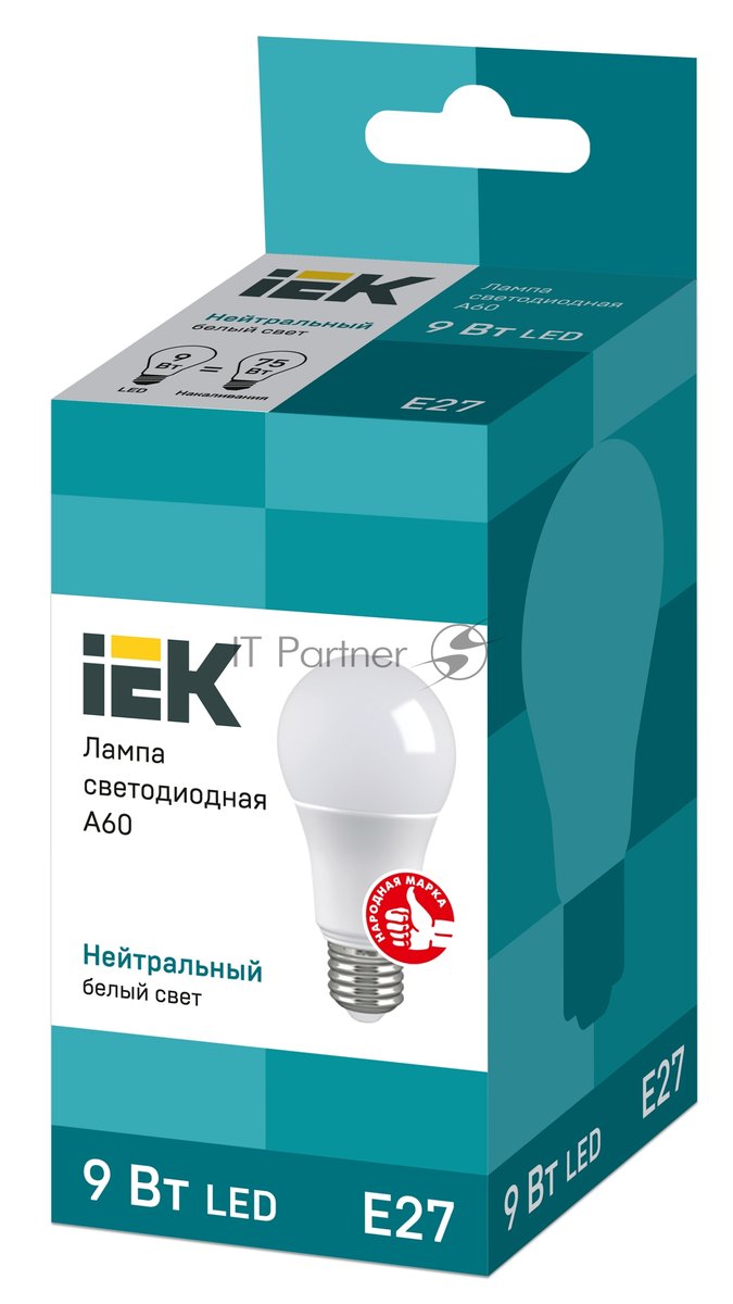 Лампа cветодиодная IEK LLE-A60-9-230-40-E27 ECO A60 шар 9Вт 230В 4000К E27