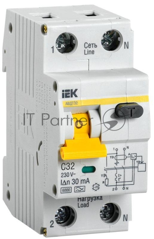 Выключатель автоматический дифференциального тока IEK MAD22-5-032-C-30 АВДТ 32 C32