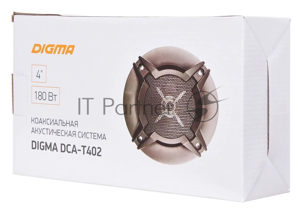 Колонки автомобильные Digma DCA-T402 180Вт 86дБ 4Ом 10см (4дюйм) (ком.:2кол.) коаксиальные двухполосные