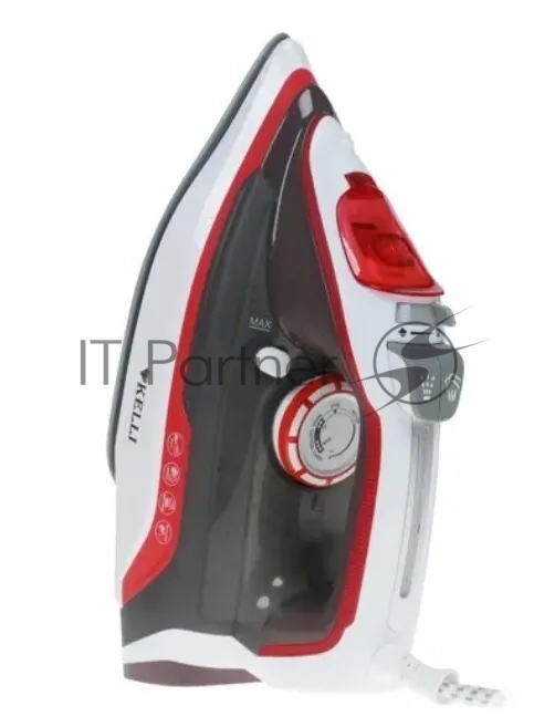 Утюг Kelli KL-1633 красный/черный/белый, 2600 Вт, 90 г/мин, 100 мл
