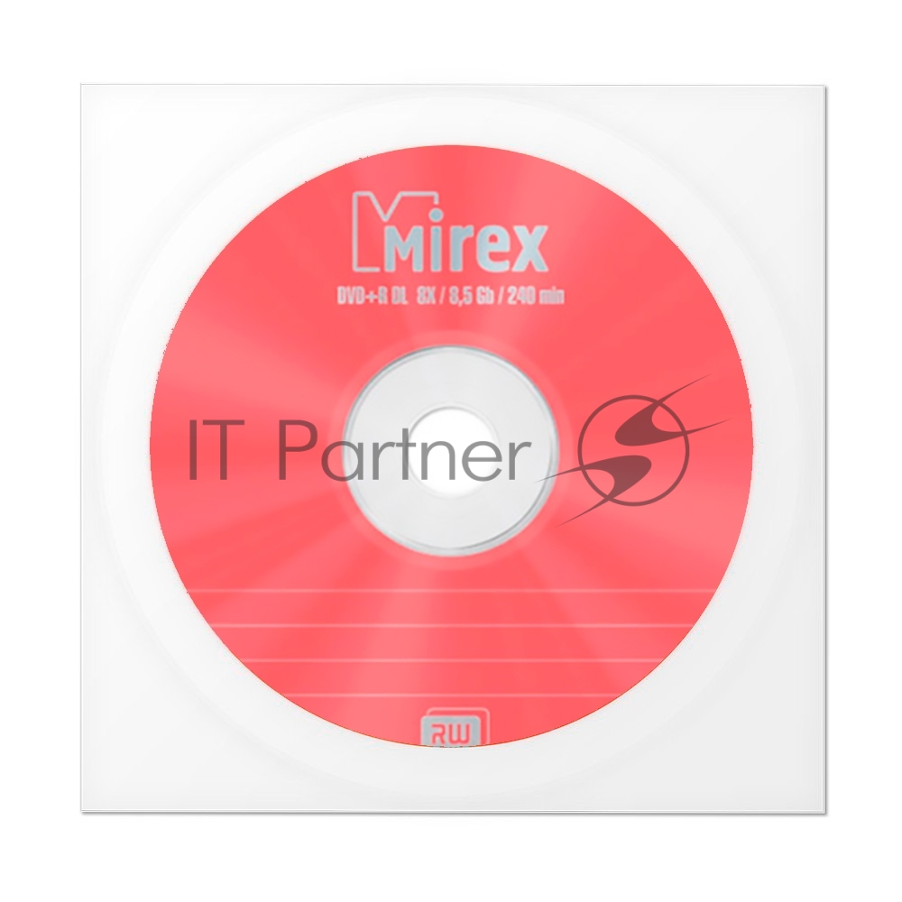 Диск DVD+R Mirex 8.5 Gb, 8x, Бум. конверт (1), Dual Layer (1/150)