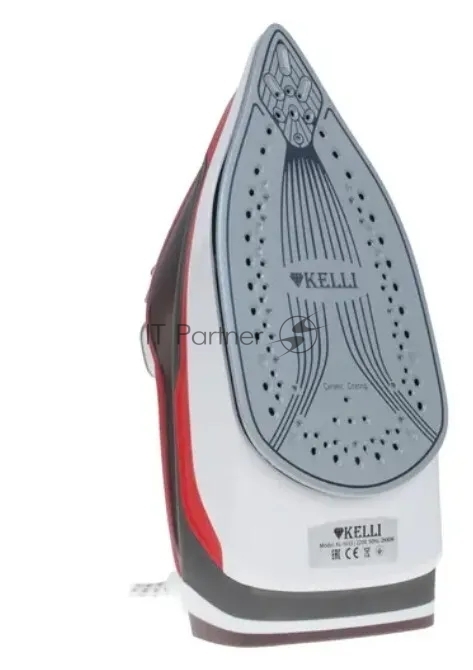 Утюг Kelli KL-1633 красный/черный/белый, 2600 Вт, 90 г/мин, 100 мл