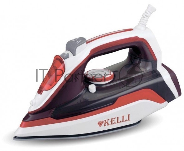 Утюг Kelli KL-1633 красный/черный/белый, 2600 Вт, 90 г/мин, 100 мл