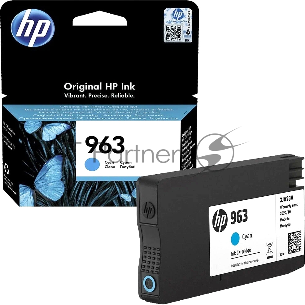 Картридж струйный HP 963 3JA23AE голубой (700 стр) для HP OfficeJet Pro 901x/902x