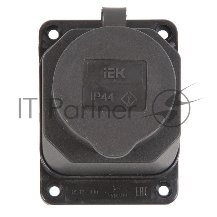 Розетка кабельная наружной установки IР44 16А 2Р+E каучук ОМЕГА IEK PKR11-016-2-K02