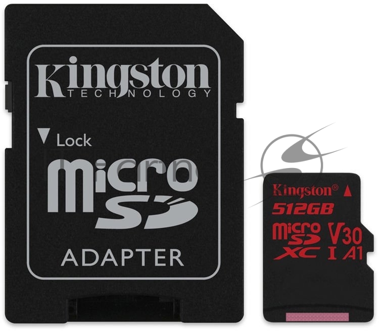 Карта памяти 512GB MicroSD Kingston Canvas React + SD адаптер (SDCR/512GB)