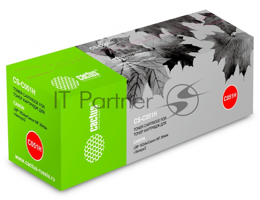 Картридж лазерный Cactus CS-C051H черный (4100 стр.) для Canon LBP 162dw/MF 264dw/267dw/269dw