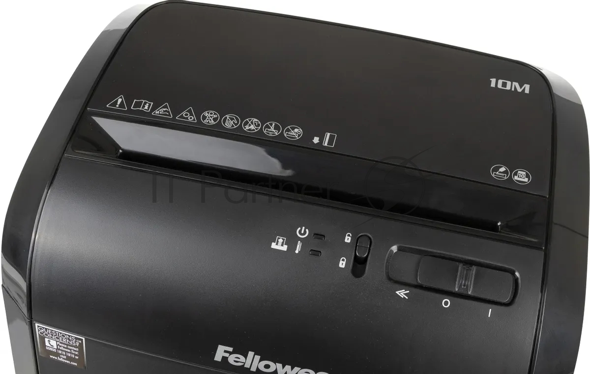 Шредер Fellowes Powershred 10M FS-4630601 DIN P-5, 2х15мм, 10лст., 19лтр., Safety Lock, с микрорезкой