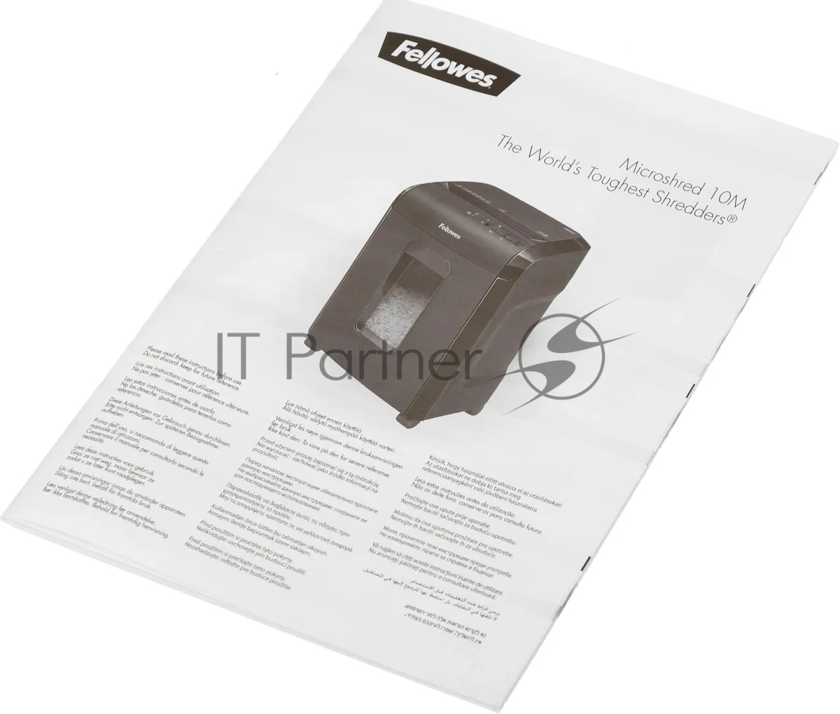 Шредер Fellowes Powershred 10M FS-4630601 DIN P-5, 2х15мм, 10лст., 19лтр., Safety Lock, с микрорезкой