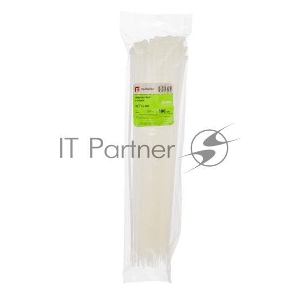Стяжки нейлоновые Fortisflex 49787, 5×400 мм, белые, 100шт