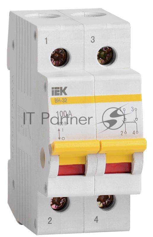 Выключатель нагрузки IEK MNV10-2-100 (мини-рубильник) ВН-32 2Р 100А IEK