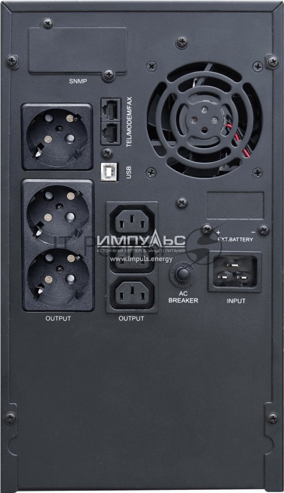 ИБП Импульс - ЮНИОР ПРО 3 3000 ВА/2400 Вт, Line-Interactive, in (220 - 240V 1xIEC-320 C20), 3xSchuko, 3xIEC-320 C13, LCD, Tower, цвет чёрный, JT30201