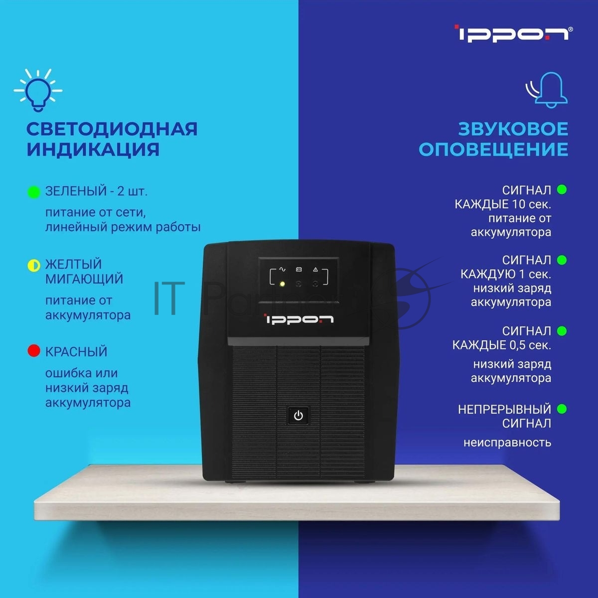 Источник бесперебойного питания Ippon Back Basic 1500 Euro / 1500 ВА / 900 Вт / 4 x CEE 7 (евророзетка)