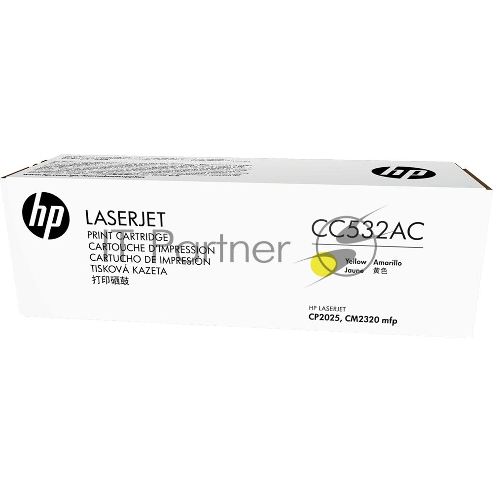 HP Картридж CC532AC лазерный желтый (2800 стр)  (белая корпоративная коробка)