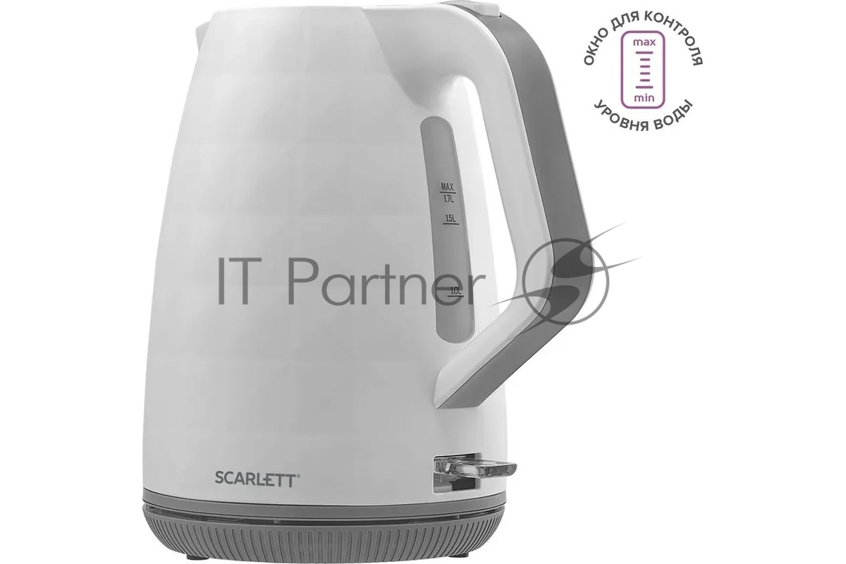 Чайник электрический Scarlett SC-EK18P49 1.7 л, 2200 Вт, белый/серый (корпус: пластик)