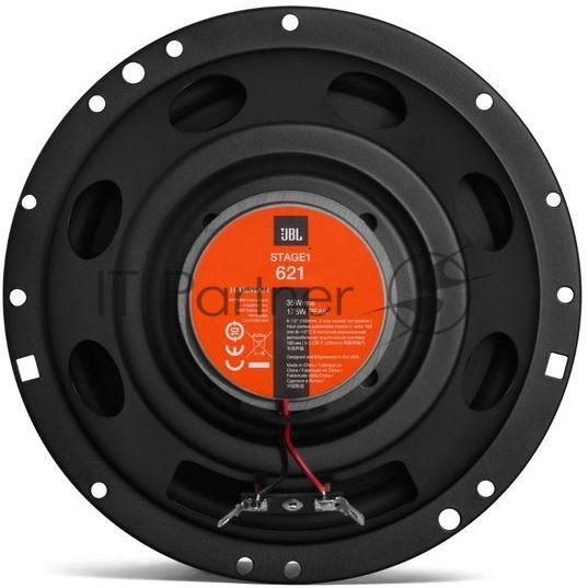 Автоколонки JBL STAGE1 621 6,5" (165 мм), 2-полосные,4 Ом, MAX 175 Вт, RMS 35 Вт, 55 - 20 000 Гц, 90 дБ, гриль, установочная глубина 56 мм.