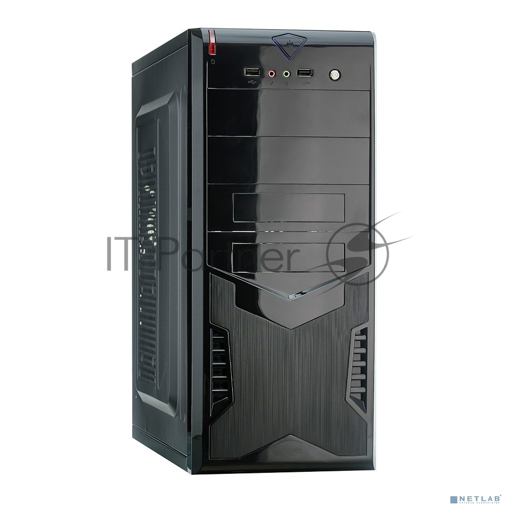 (Поврежденная упаковка) Компьютерный корпус Miditower ExeGate CP-604 Black, ATX, (без БП), 2хUSB, Audio