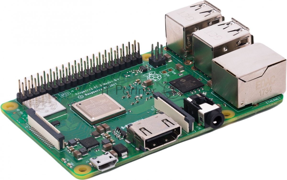Мини ПК Raspberry Pi 3 Model B+ (RA433, E14 Version) Retail, 1Gb RAM, Cortex-A53 (ARMv8) 64-bit SoC @ 1.4GHz Broadcom BCM2837B0 CPU, WiFi, Bluetooth, 40-pin extended GPIO, 4x USB 2.0, HDMI, CSI camera port, DSI displ.port, MicroSD port (137-3331), (БП и корпус