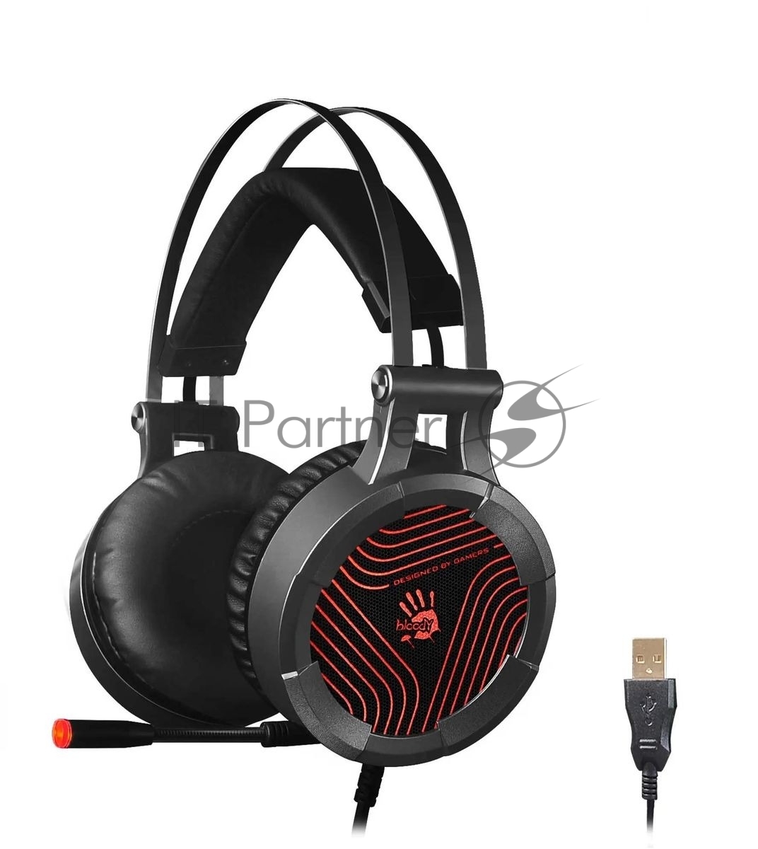 Гарнитура A4Tech Bloody G530 чёрный/серый, проводная, подсветка