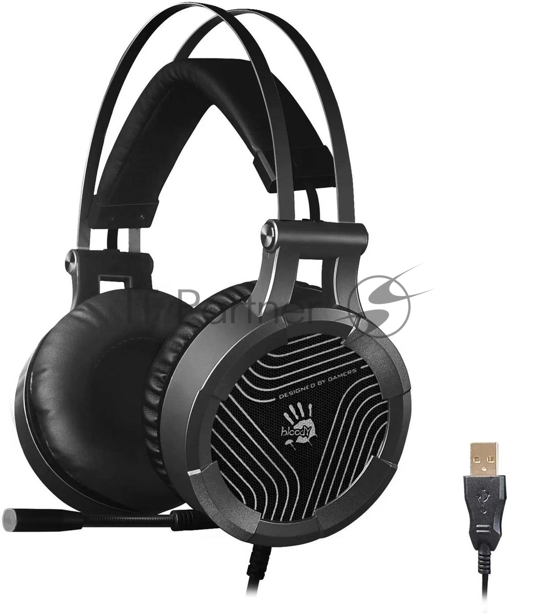 Гарнитура A4Tech Bloody G530 чёрный/серый, проводная, подсветка