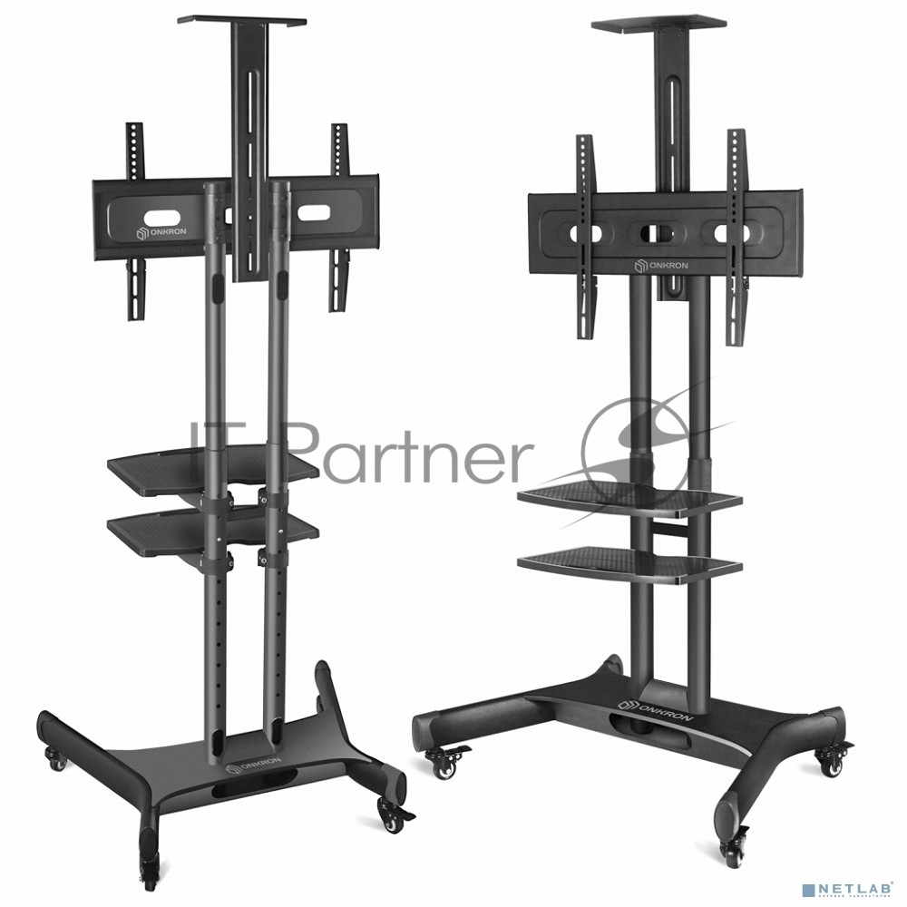 Стойка для телевизора с кронштейном ONKRON TS1552 40"-70", мобильная, черный