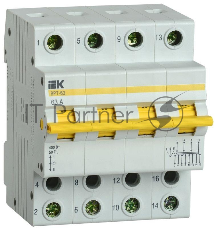 Выключатель-разъединитель трехпозиционный IEK MPR10-4-063 Выключатель-разъединитель трехпозиционный ВРТ-63 4P 63А