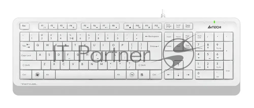 Клавиатура проводная A4Tech Fstyler FK10, USB, белый/серый