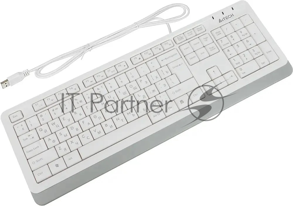 Клавиатура проводная A4Tech Fstyler FK10, USB, белый/серый