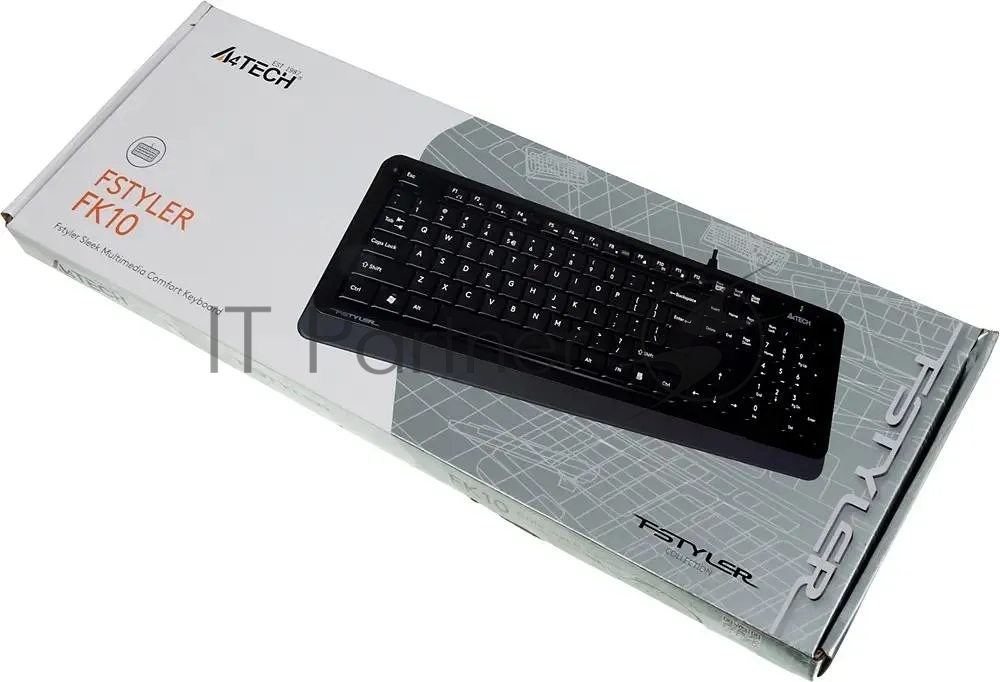Клавиатура проводная A4Tech Fstyler FK10, USB, черный/серый