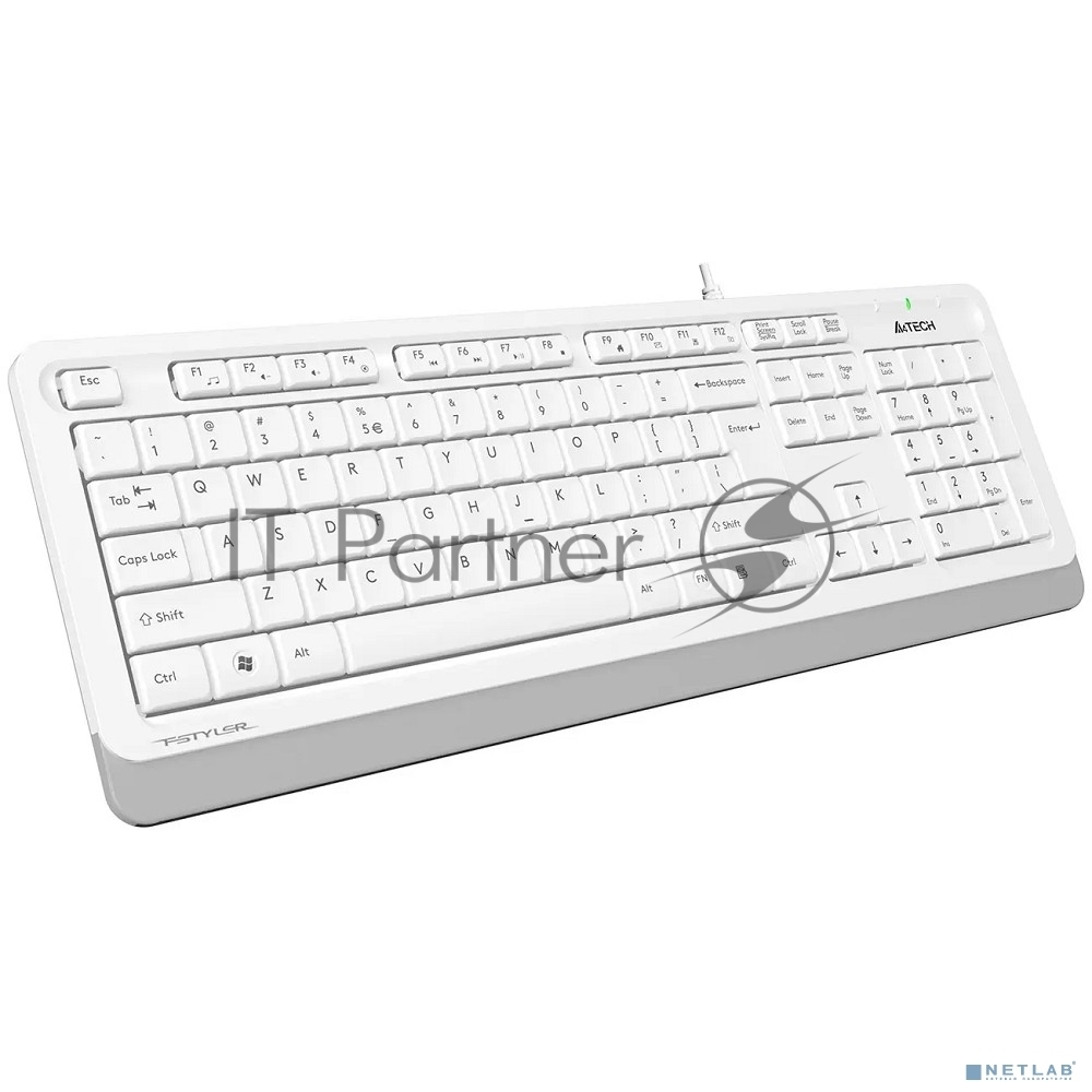 Клавиатура проводная A4Tech Fstyler FK10, USB, белый/серый