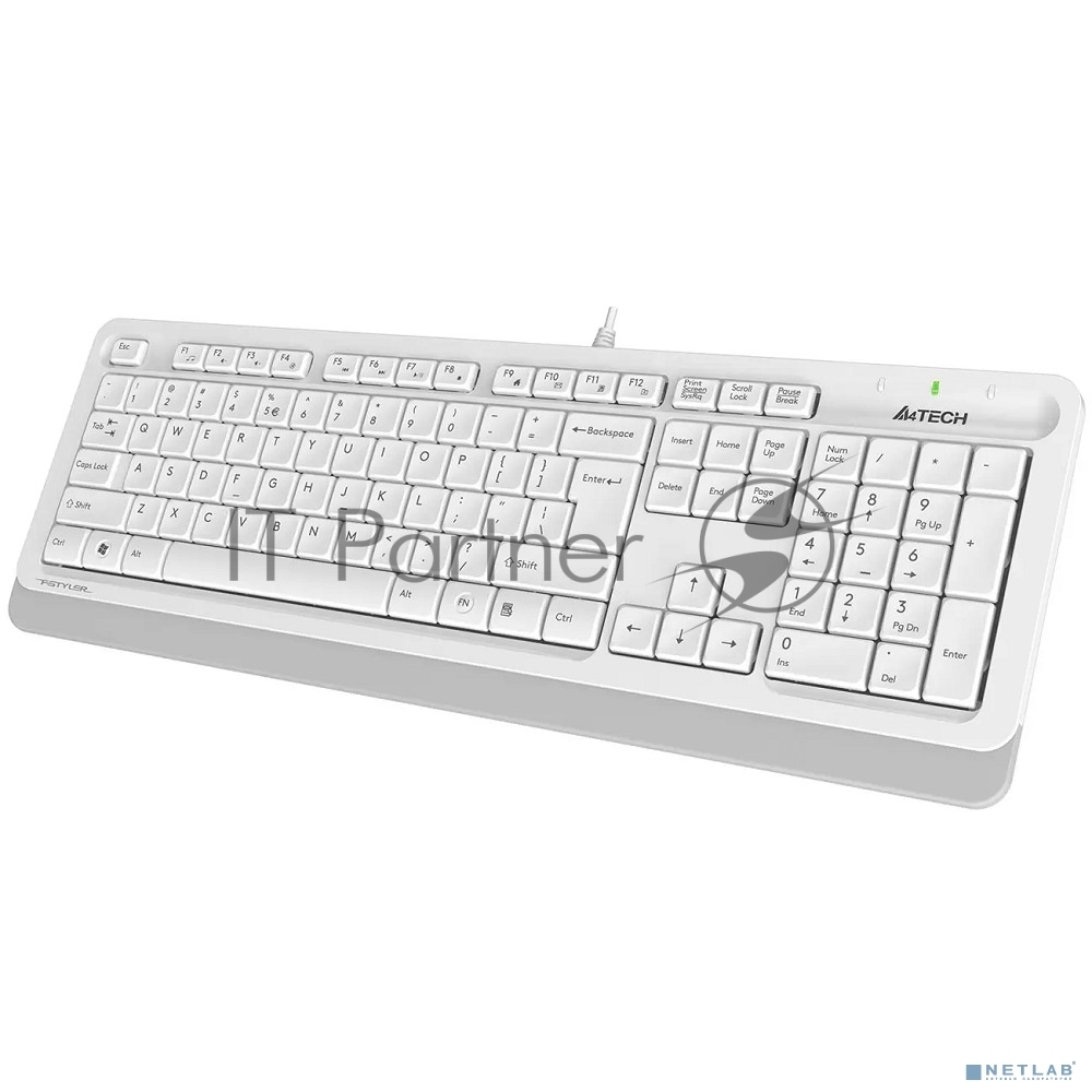 Клавиатура проводная A4Tech Fstyler FK10, USB, белый/серый