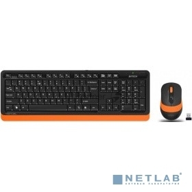 Комплект клавиатура+мышь A4Tech FStyler FG1010 беспроводной, USB, 2000 DPI, чёрный/оранжевый