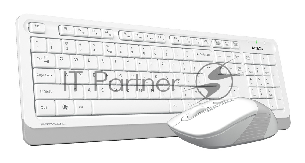 Комплект клавиатура+мышь A4Tech FStyler FG1010 беспроводной, USB, 2000 DPI, белый/серый