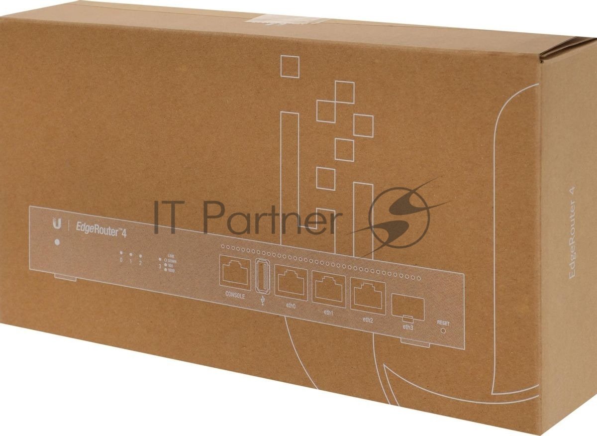 Маршрутизатор Ubiquiti ER-4-EU EdgeRouter 4 4 ядра (1 ГГц), 3х 1G RJ45, 1х SFP