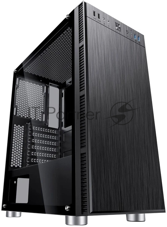 Компьютерный корпус Accord 3407 черный без БП ATX 2xUSB 2.0 2xUSB 3.0 audio bott PSU