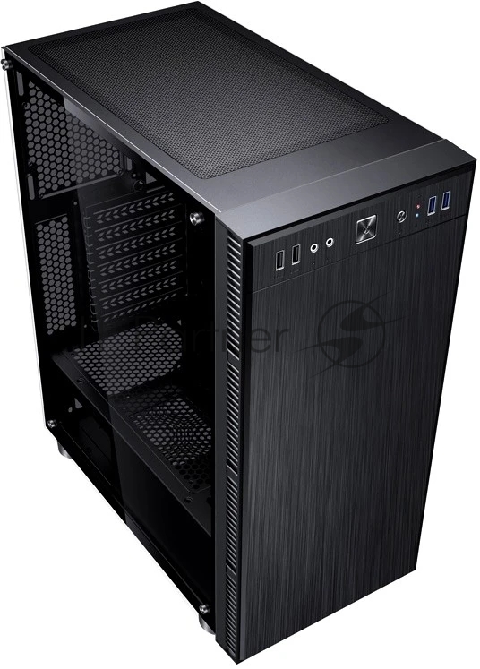 Компьютерный корпус Accord 3407 черный без БП ATX 2xUSB 2.0 2xUSB 3.0 audio bott PSU