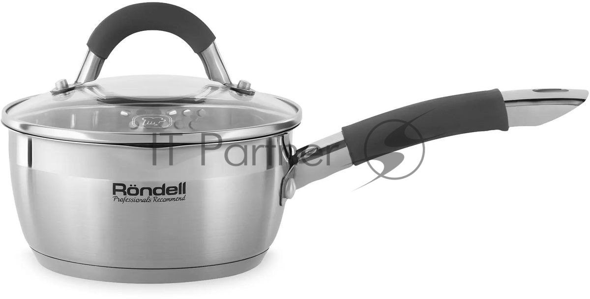 Ковш Rondell Flamme RDS-026, 1.3л, 16см, с крышкой, стальной