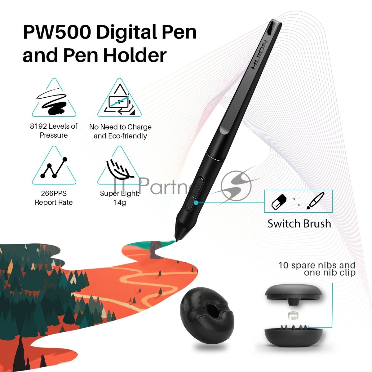 Графический монитор Huion Kamvas Pro 20 (2019), 19.5", 1920x1080, 8192 уровней, HDMI