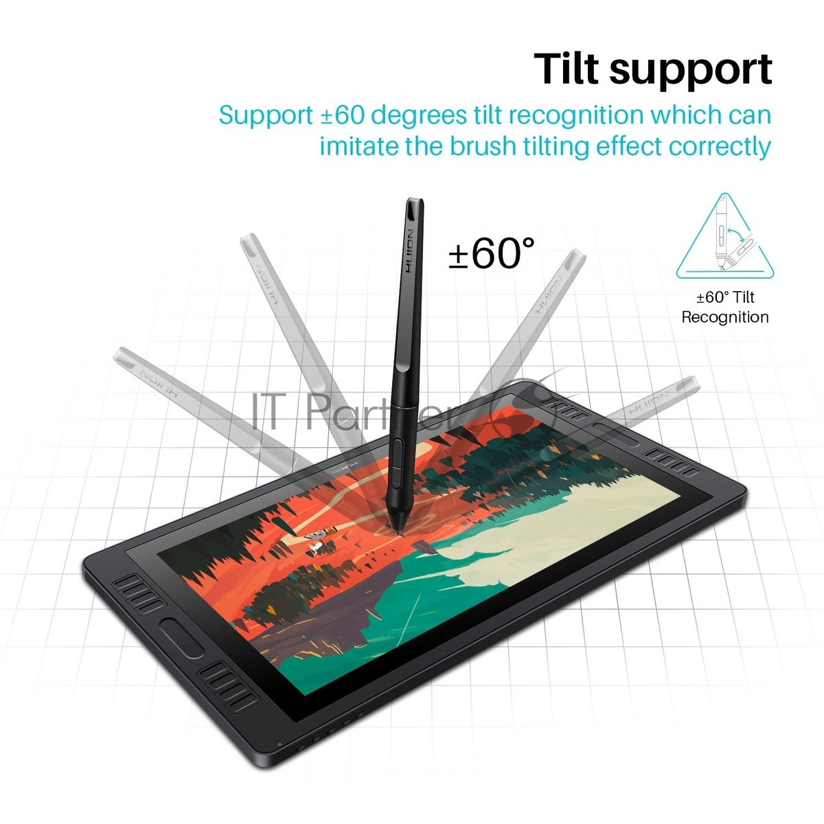 Графический монитор Huion Kamvas Pro 20 (2019), 19.5", 1920x1080, 8192 уровней, HDMI