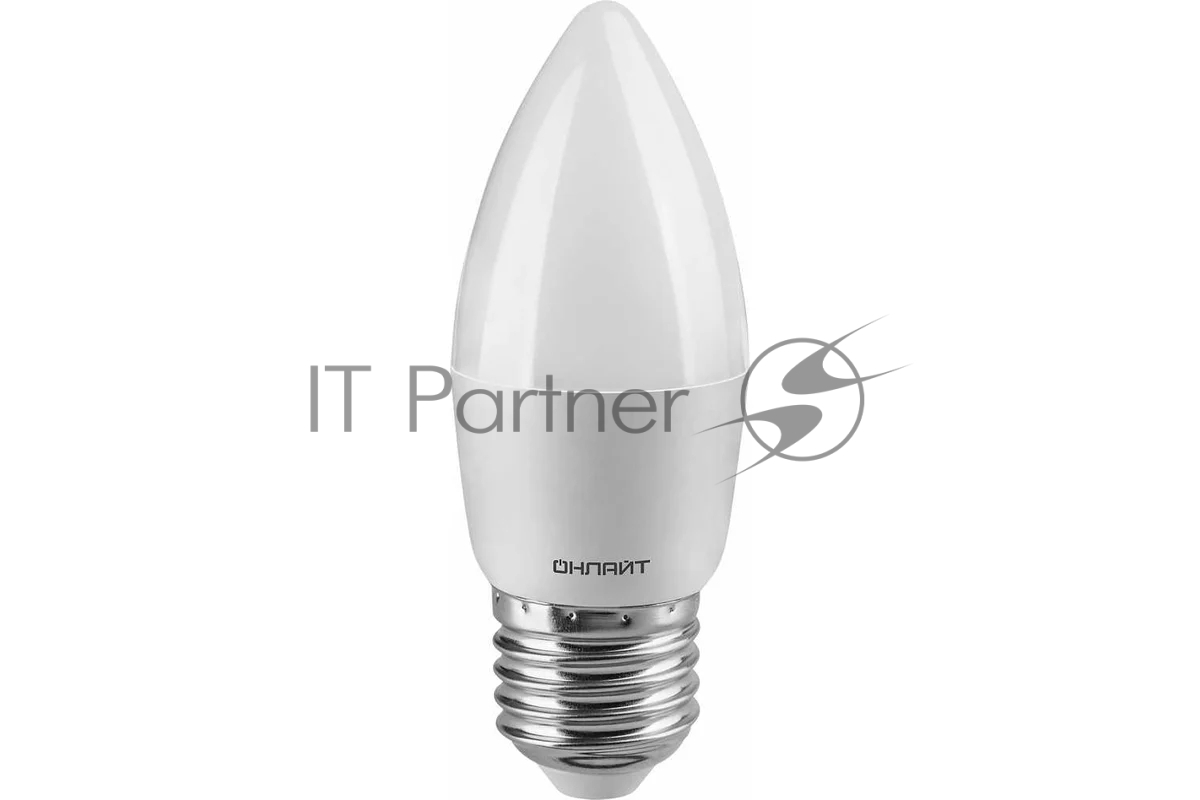 Лампа светодиодная ОНЛАЙТ 61129 OLL-C37-6-230-6.5K-E27-FR