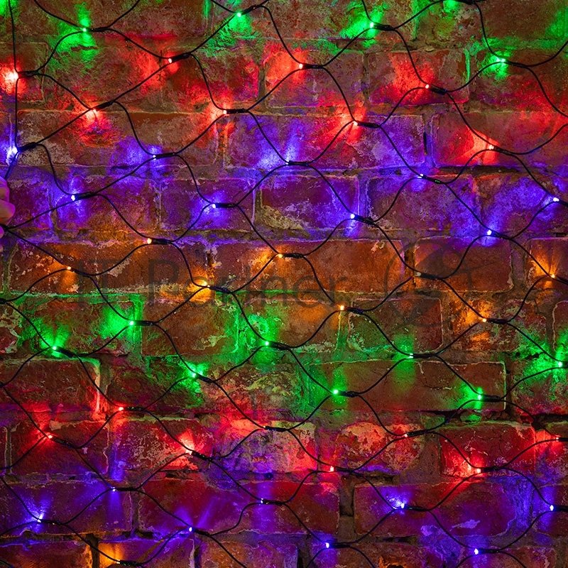 Гирлянда Neon-night Сеть "НЕТ ЛАЙТ" (с контроллером 8 программ) 1мх1.5м 160 LED 7.2Вт 220В IP44 черный провод; мультиколор