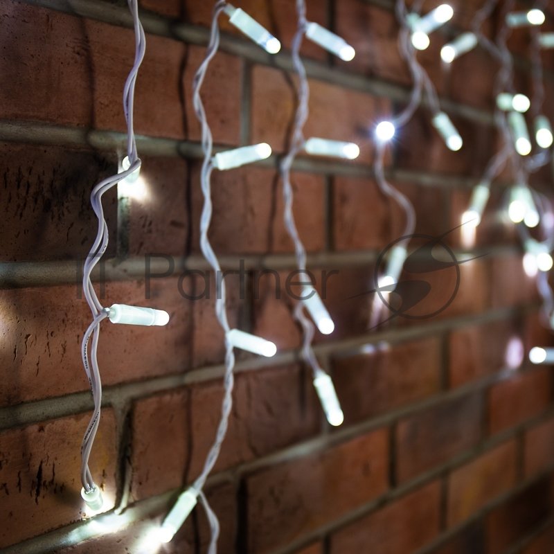 255-137 Гирлянда Бахрома (Айсикл) 4,8х0,6м 176 LED БЕЛЫЙ белый ПВХ IP65 нужен  блок 303-500-1 NEON-NIGHT
