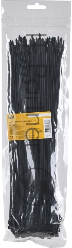 Хомут кабельный IEK UHH32-D036-300-100 3.6х300 нейл. черный (уп. 100 шт)