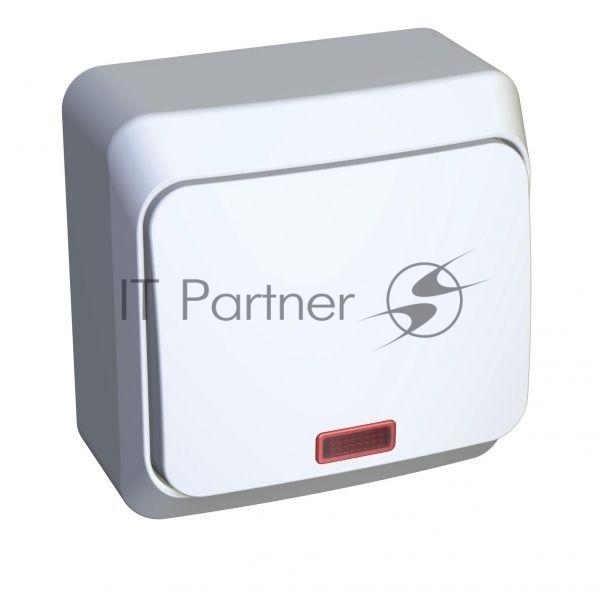 Systeme Electric Этюд наруж Бел Переключатель 1-клавишный с подсветкой