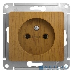 Механизм розетки 1-м СП Glossa 16А IP20 без заземл. дер. дуб SchE GSL000541